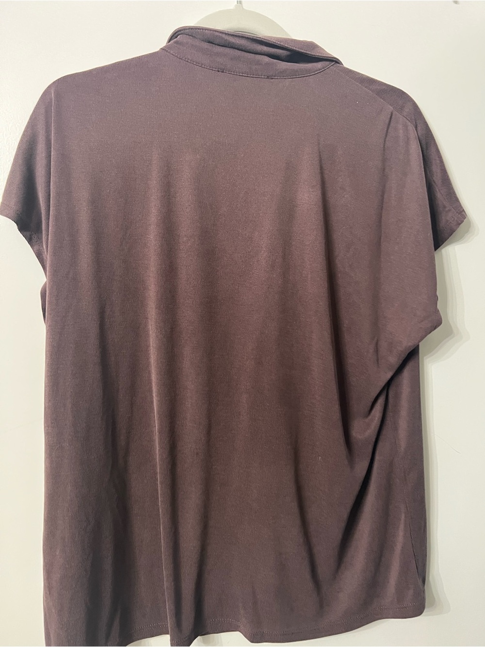 Brown Short-Sleeve Button Down women’s Shirt - Picture 2 of 3
